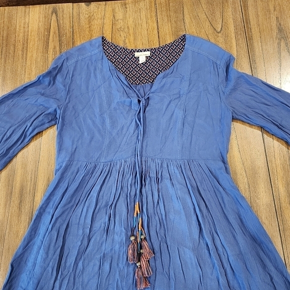 Anthropologie Holding Horses Ombré Dip Dye Tassel knee length Dress size 0 - Picture 14 of 16
